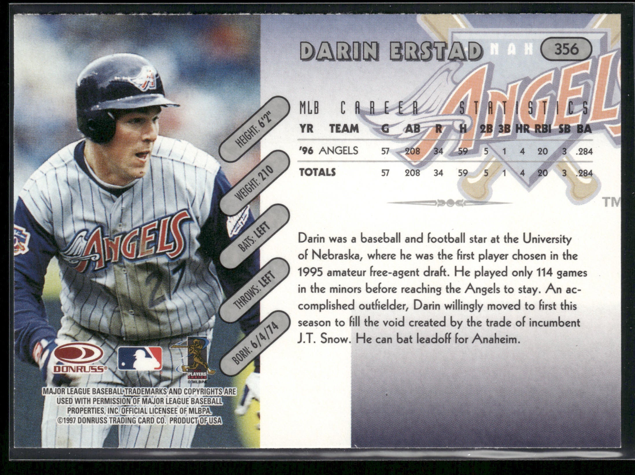 1997 Donruss #356 Darin Erstad