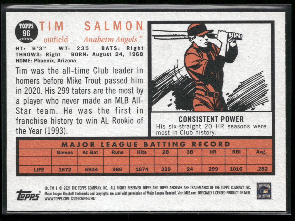 2021 Topps Archives #96 Tim Salmon