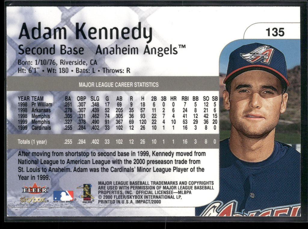 2000 Fleer Impact #135 Adam Kennedy