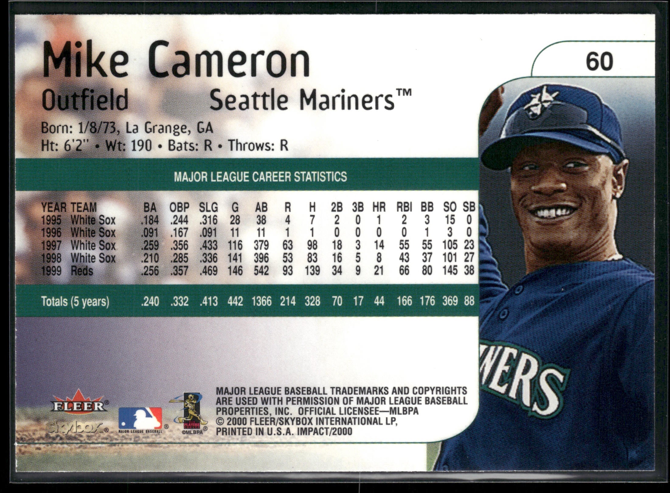 2000 Fleer Impact #60 Mike Cameron