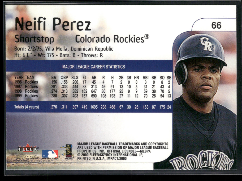 2000 Fleer Impact #66 Neifi Perez