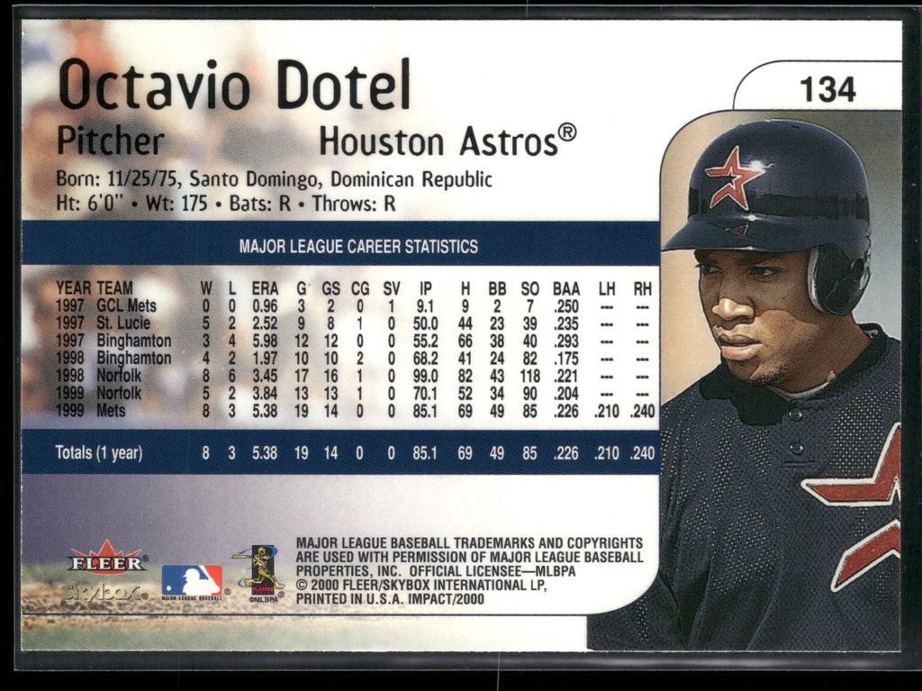 2000 Fleer Impact #134 Octavio Dotel