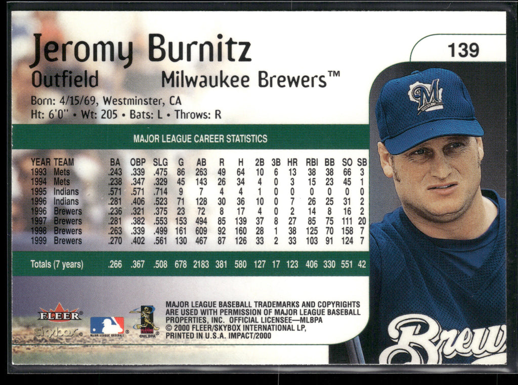 2000 Fleer Impact #139 Jeromy Burnitz