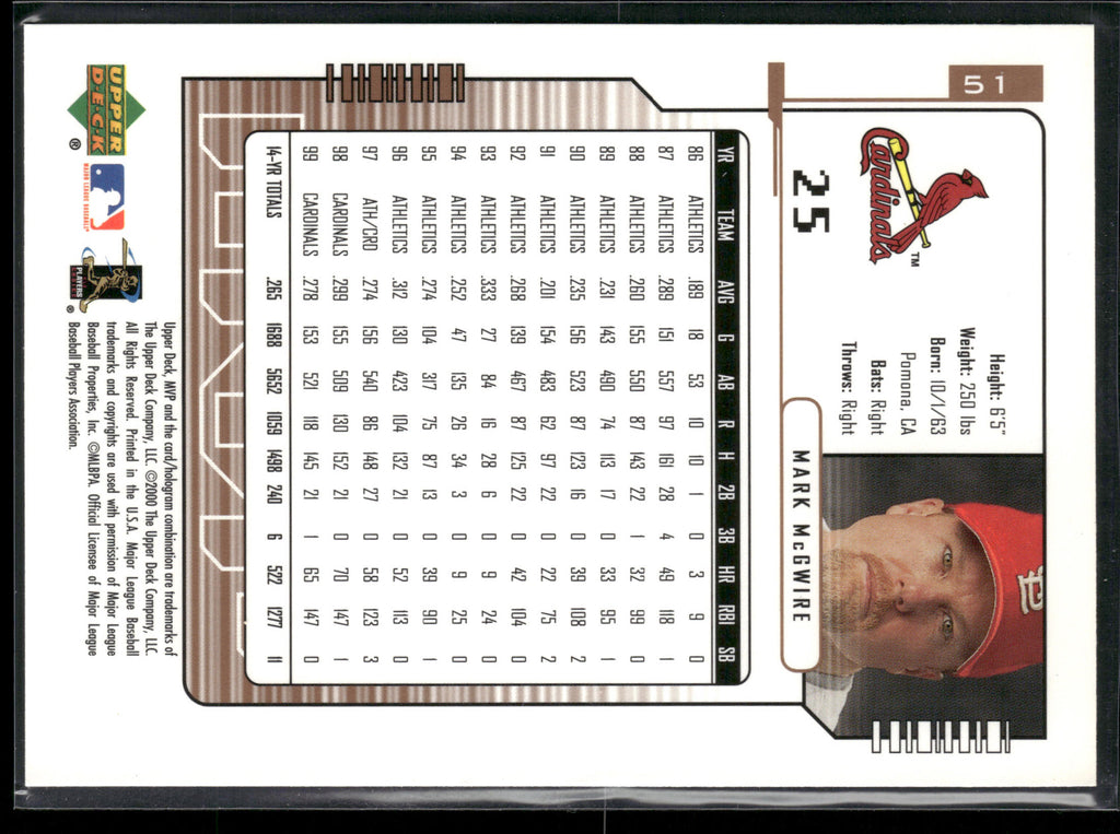 2000 Upper Deck MVP #51 Mark McGwire