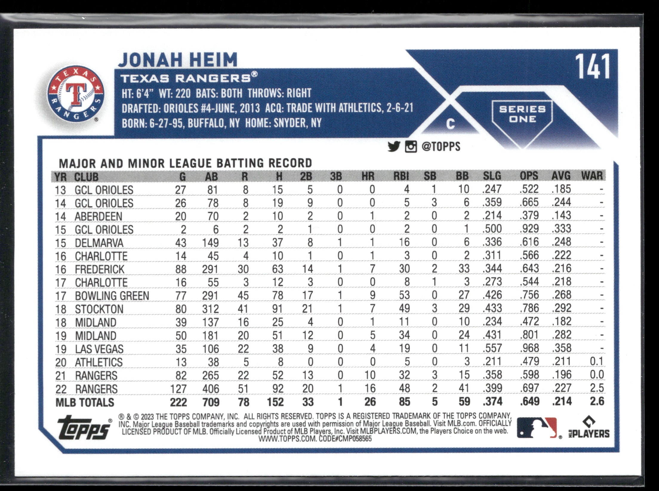 2023 Topps #141 Jonah Heim