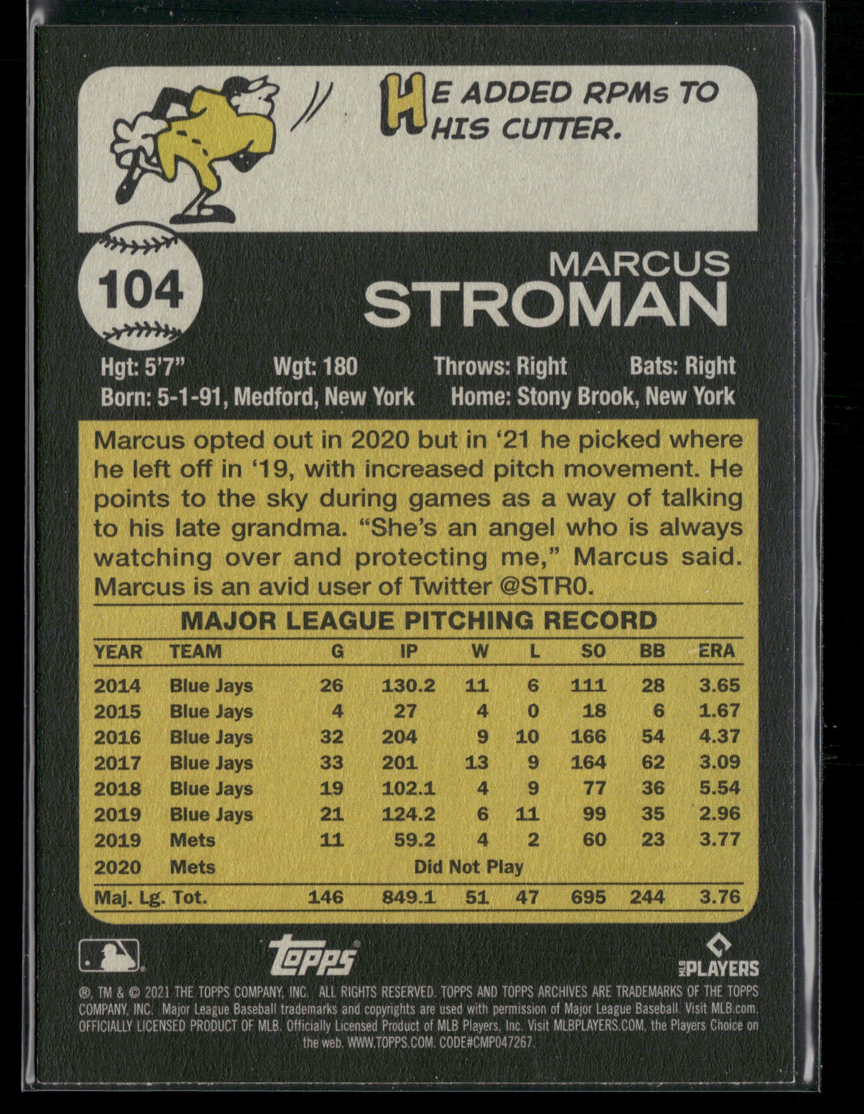 2021 Topps Archives #104 Marcus Stroman