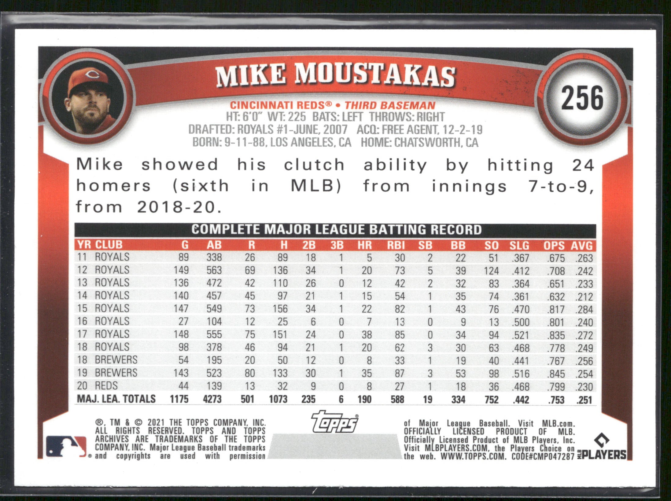 2021 Topps Archives #256 Mike Moustakas