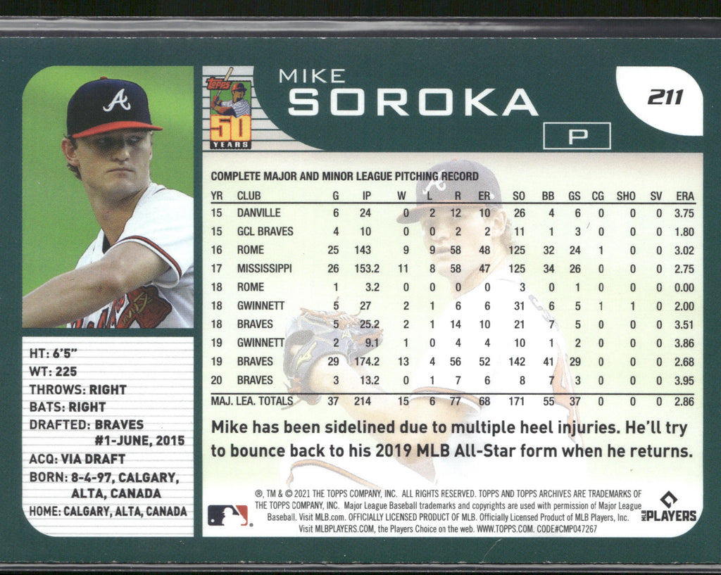 2021 Topps Archives #211 Mike Soroka