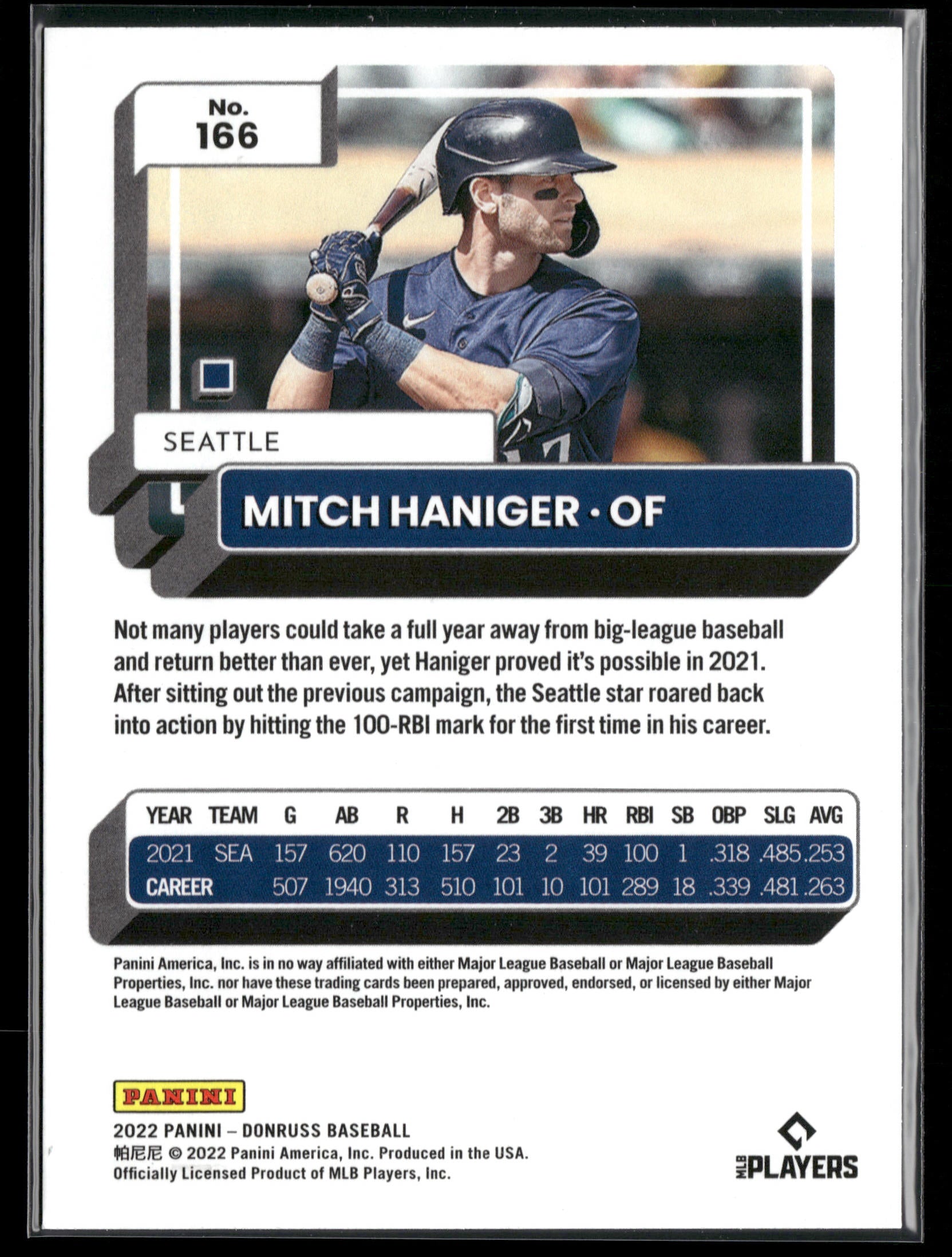 2022 Donruss #166 Mitch Haniger