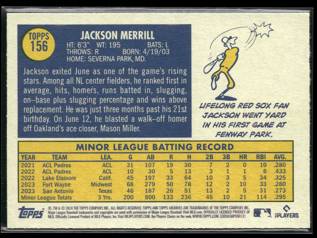 2024 Topps Archives #156 Jackson Merrill