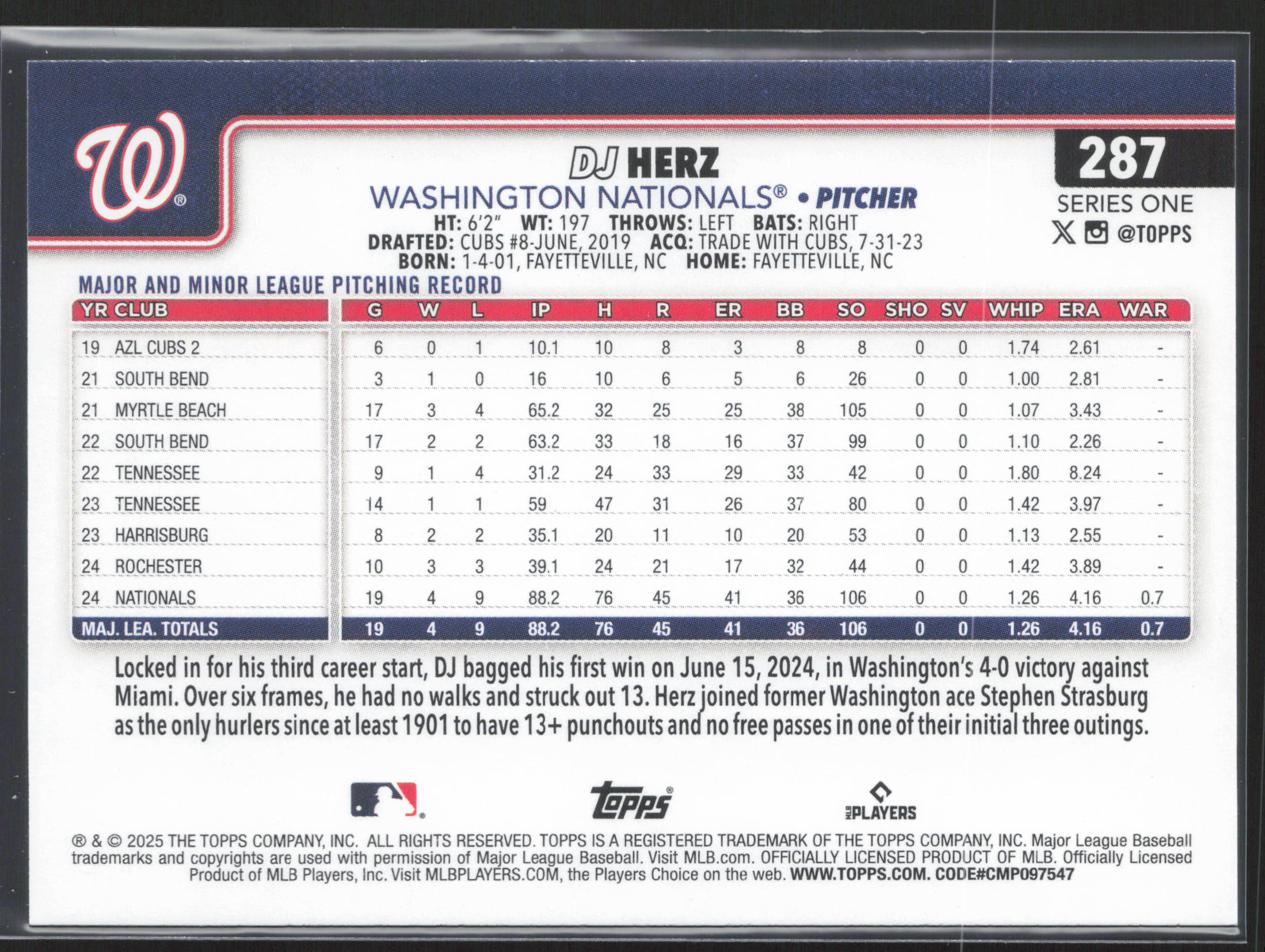 2025 Topps #287 DJ Herz