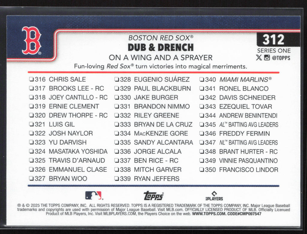 2025 Topps #312 Dub &amp; Drench: On a Wing and a Sprayer