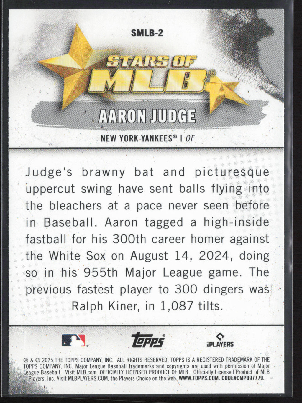 2025 Topps #SMLB-2 Aaron Judge Stars of MLB