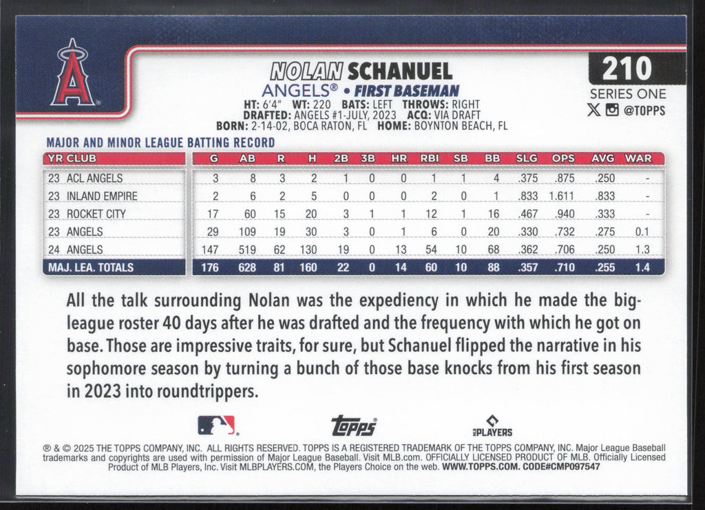 2025 Topps #210 Nolan Schanuel