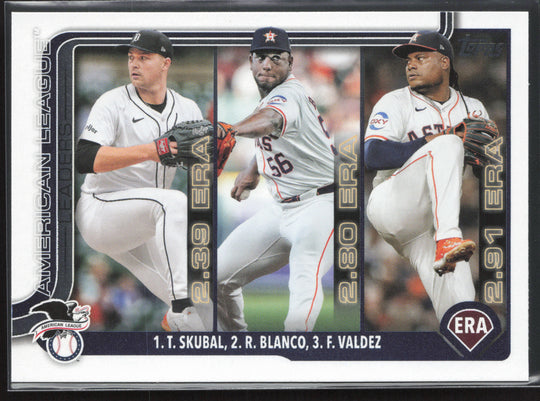 2025 Topps #5 American League Leaders ERA Skubal / Blanco / Valdez