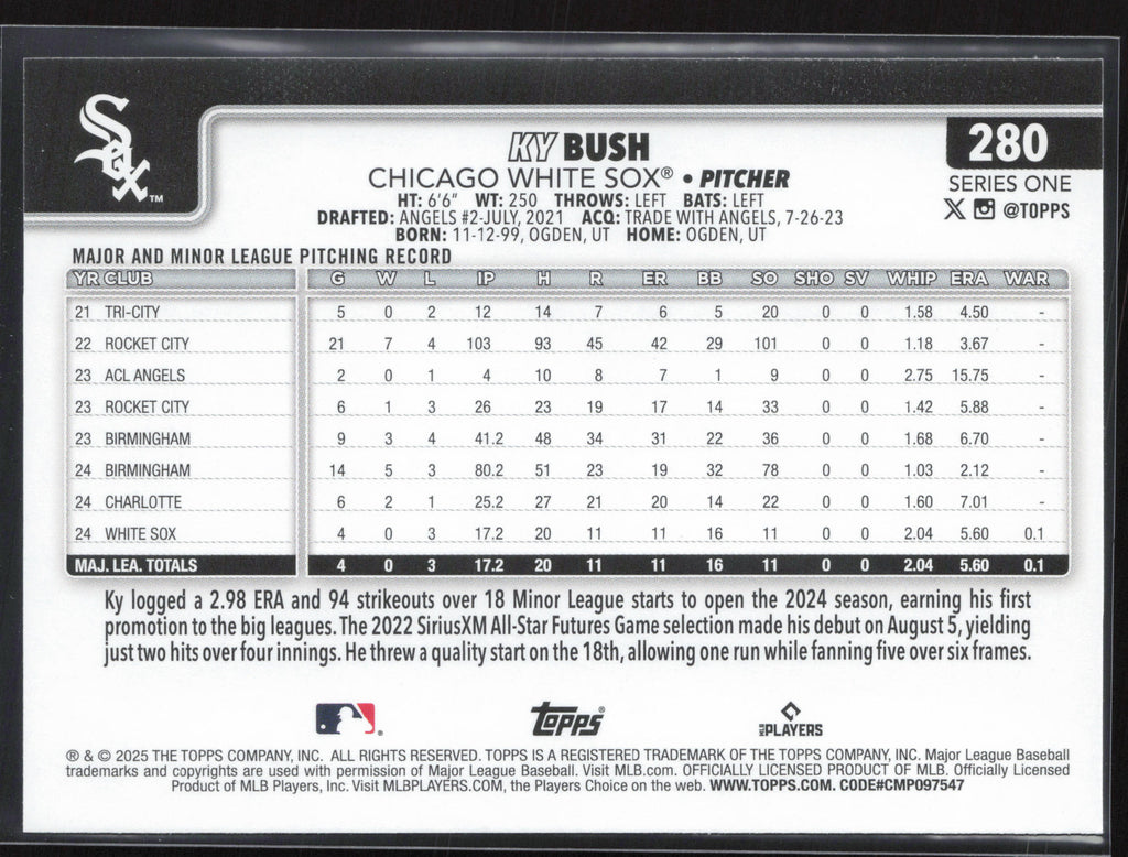 2025 Topps #280 Ky Bush