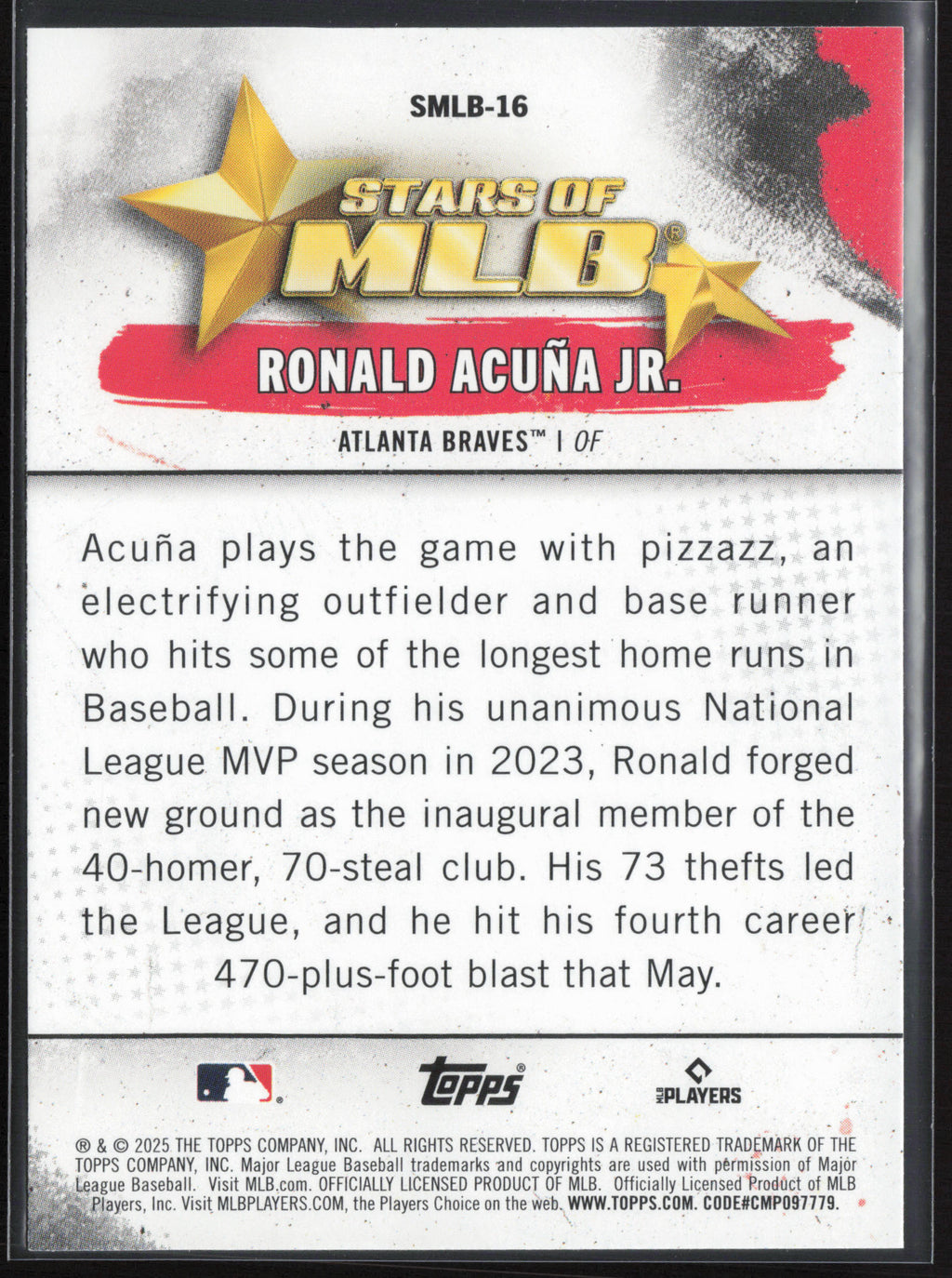 2025 Topps #SMLB-16 Ronald Acuna Jr. Stars of MLB