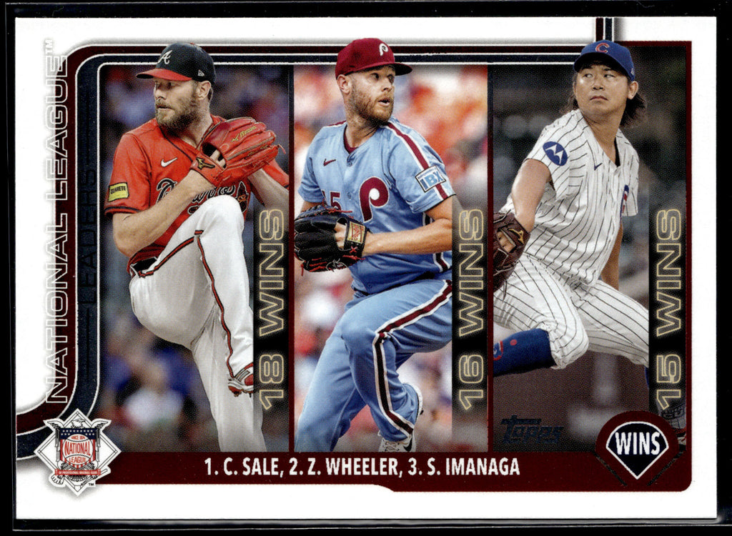 2025 Topps #234 National League Leaders Wins Sale / Wheeler / Imanaga