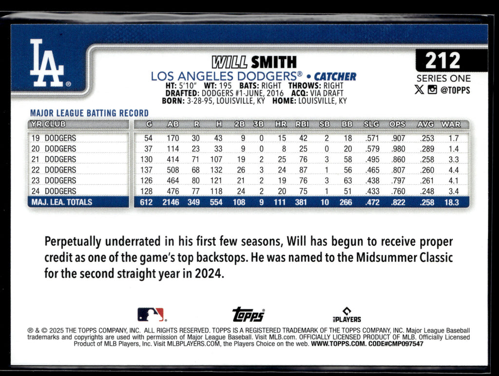 2025 Topps #212 Will Smith