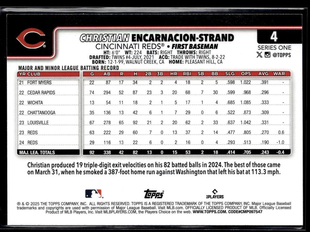 2025 Topps #4 Christian Encarnacion-Strand