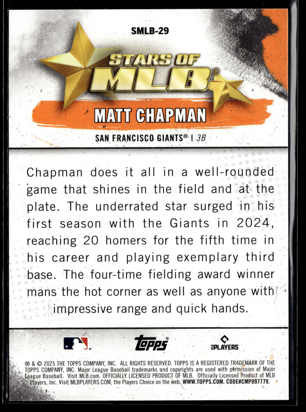 2025 Topps #SMLB-29 Matt Chapman Stars of MLB