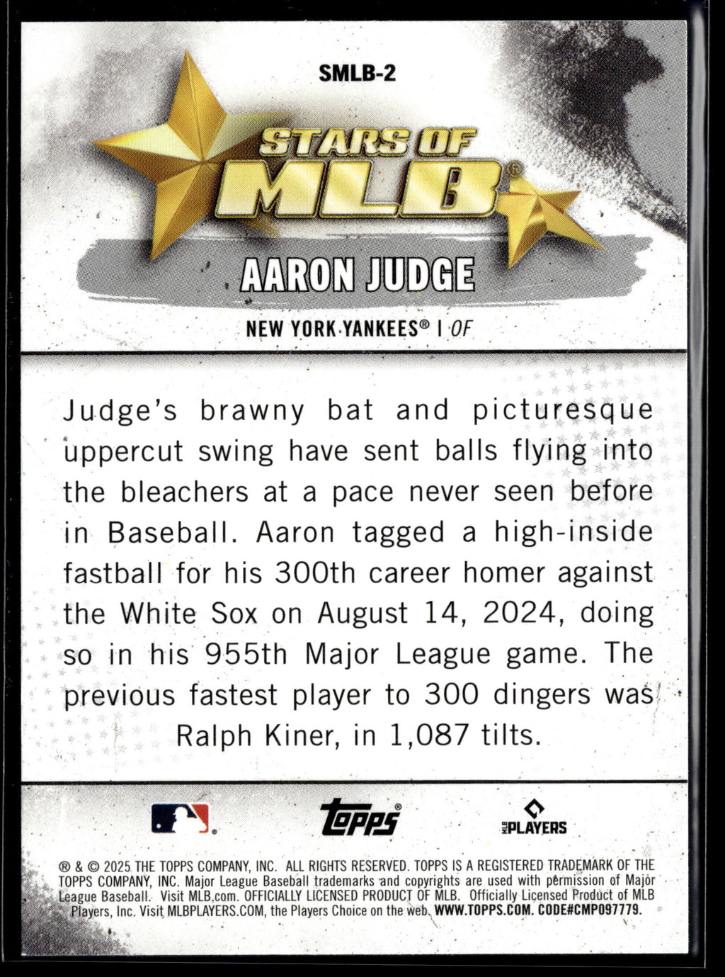 2025 Topps #SMLB-2 Aaron Judge Stars of MLB