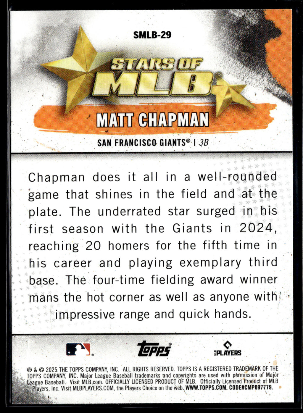 2025 Topps #SMLB-29 Matt Chapman Stars of MLB