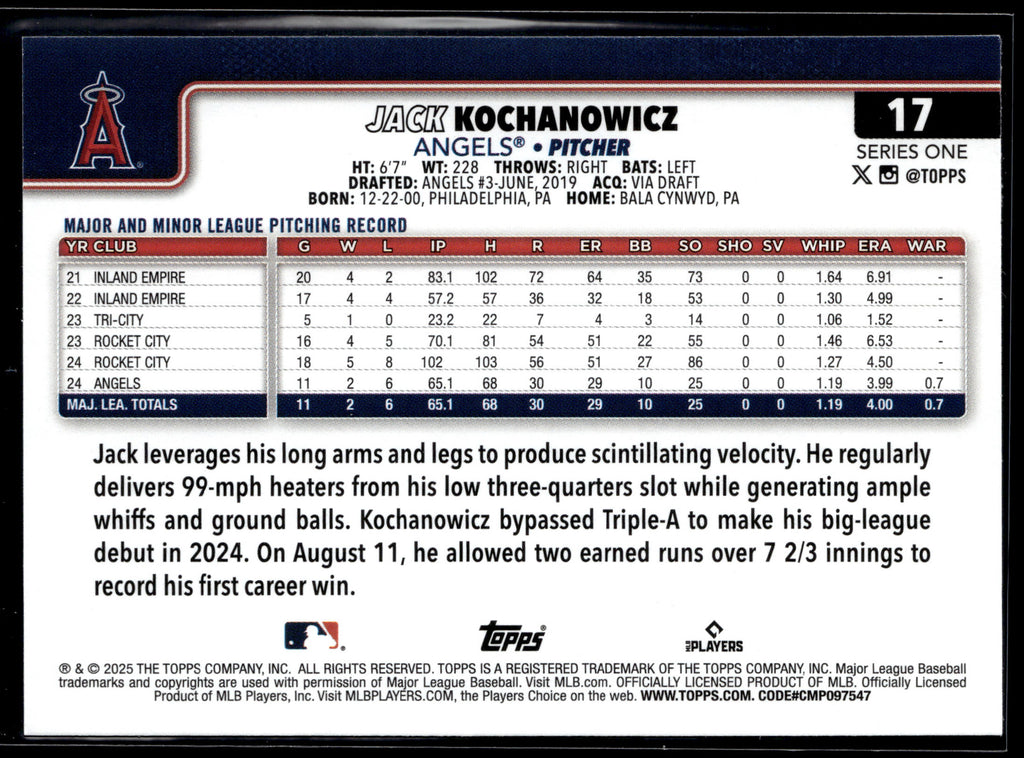 2025 Topps #17 Jack Kochanowicz