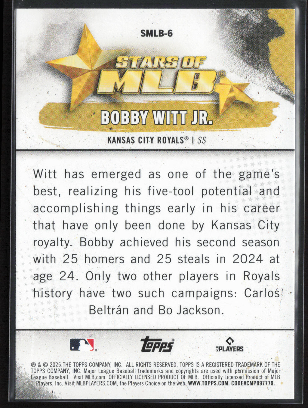 2025 Topps #SMLB-6 Bobby Witt Jr. Stars of MLB