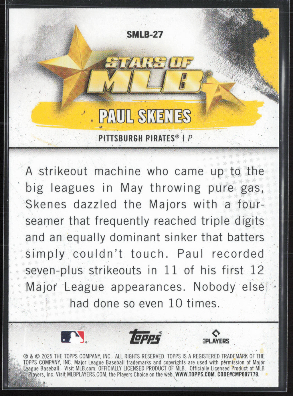 2025 Topps #SMLB-27 Paul Skenes Stars of MLB