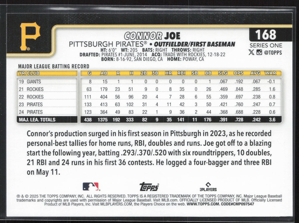 2025 Topps #168 Connor Joe