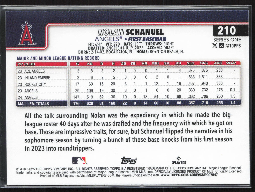 2025 Topps #210 Nolan Schanuel