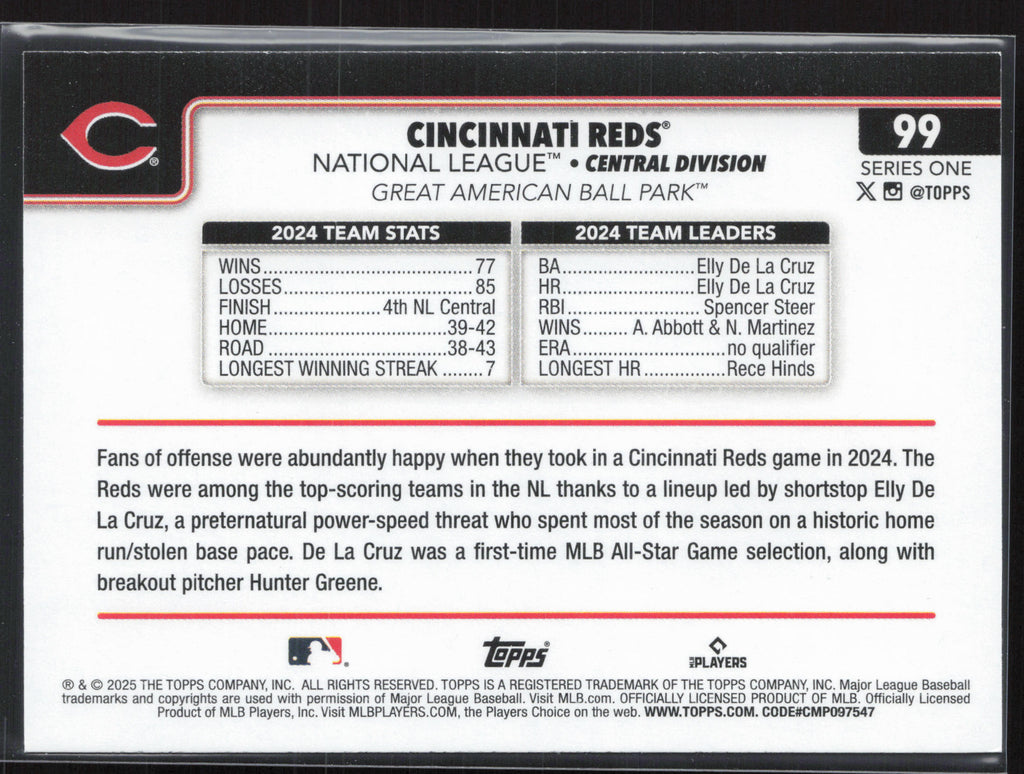 2025 Topps #99 Cincinnati Reds