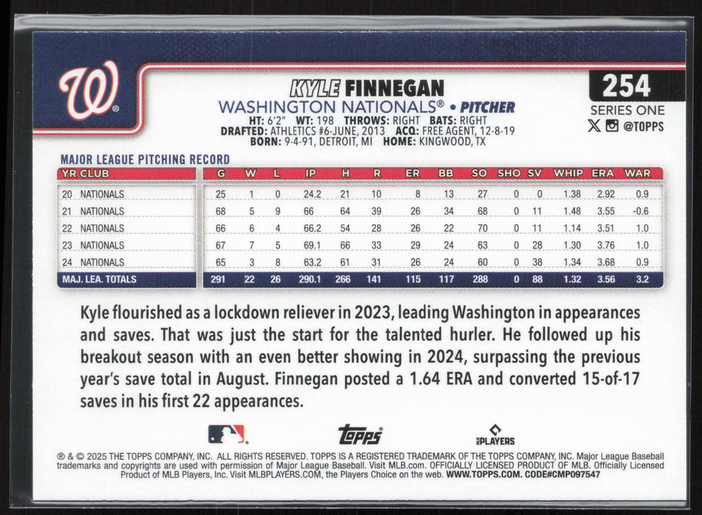 2025 Topps #254 Kyle Finnegan