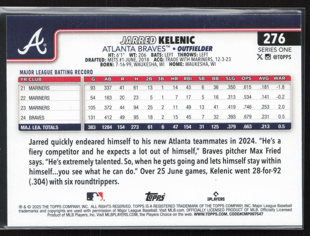 2025 Topps #276 Jarred Kelenic