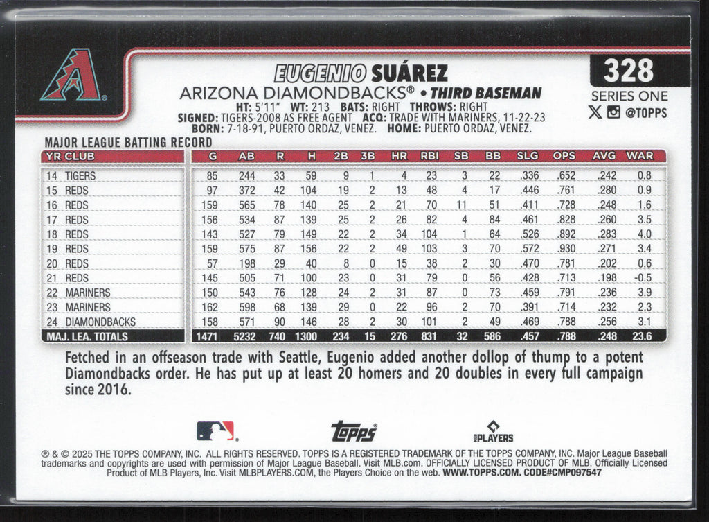2025 Topps #328 Eugenio Suárez
