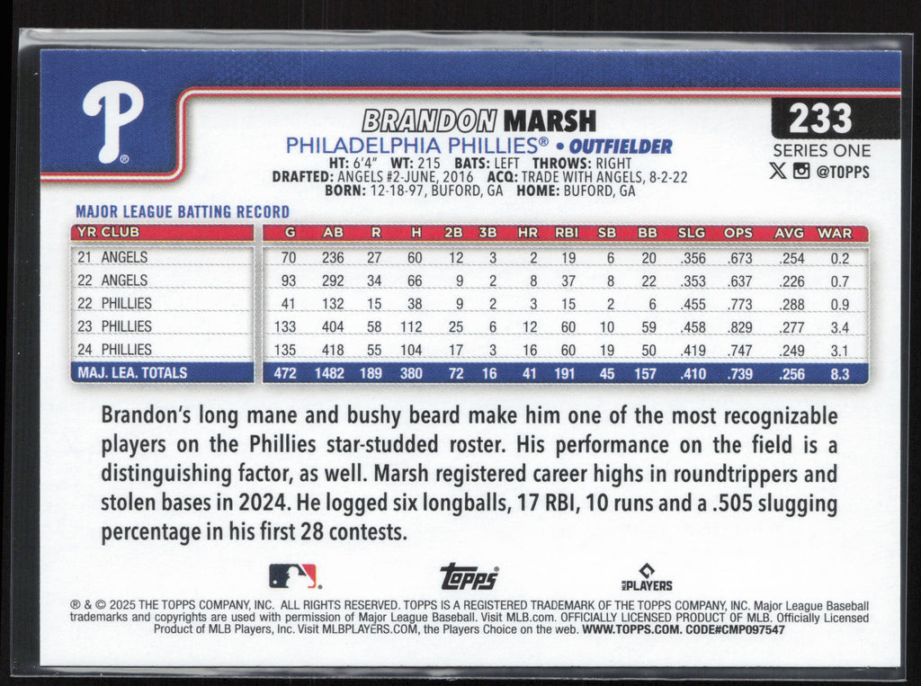 2025 Topps #233 Brandon Marsh