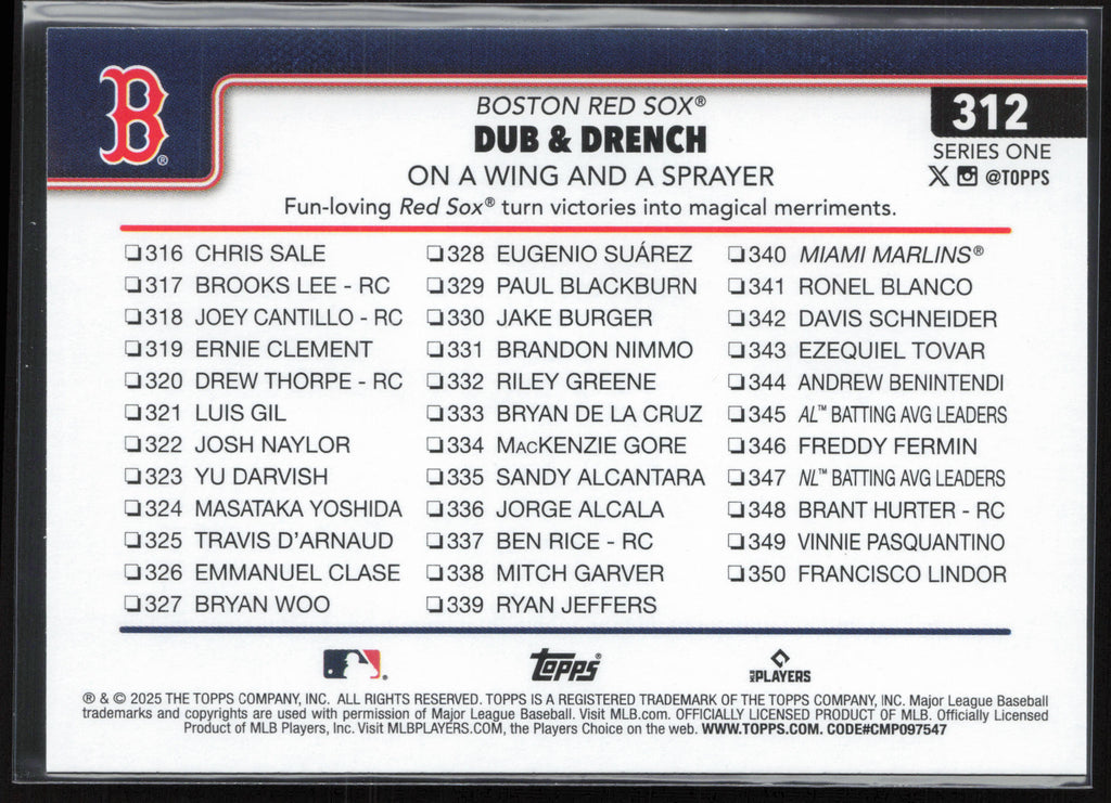 2025 Topps #312 Dub &amp; Drench: On a Wing and a Sprayer
