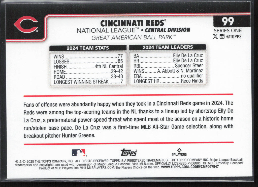 2025 Topps #99 Cincinnati Reds