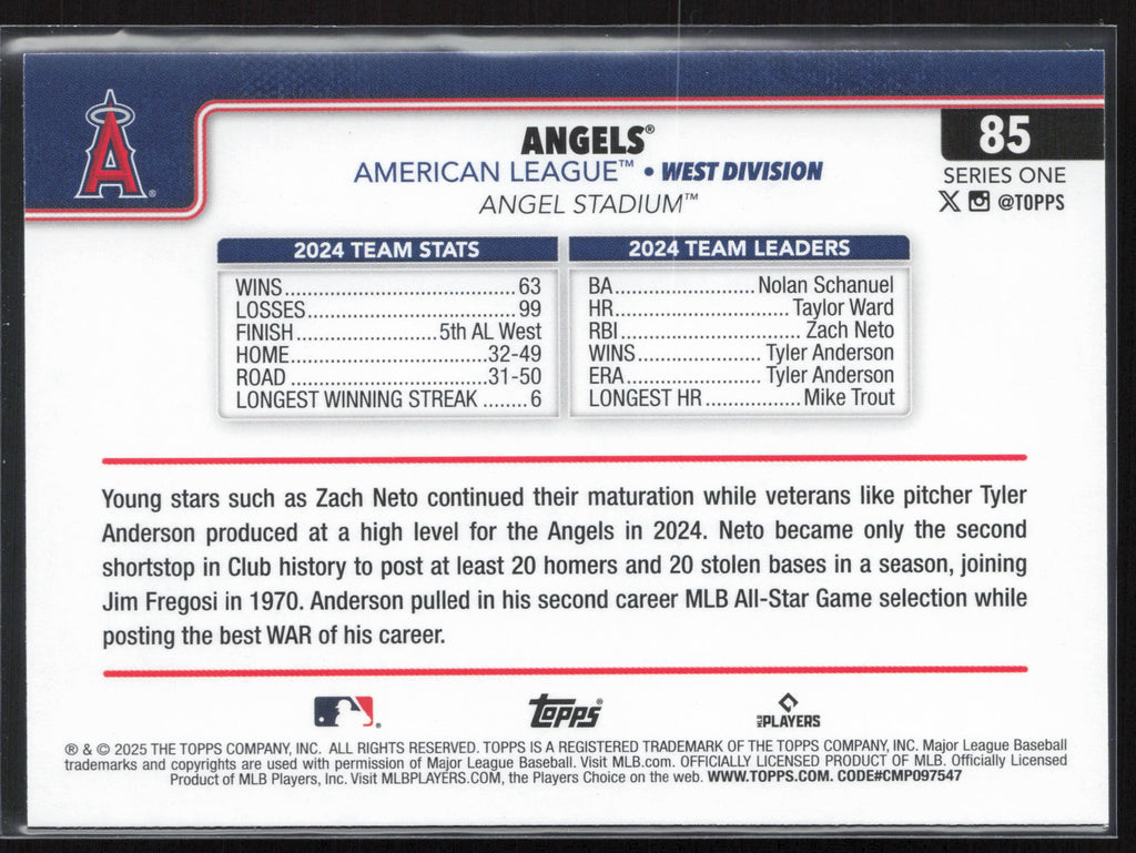 2025 Topps #85 Los Angeles Angels