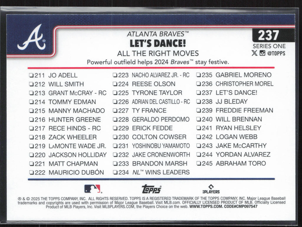 2025 Topps #237 Let’s Dance! All the Right Moves