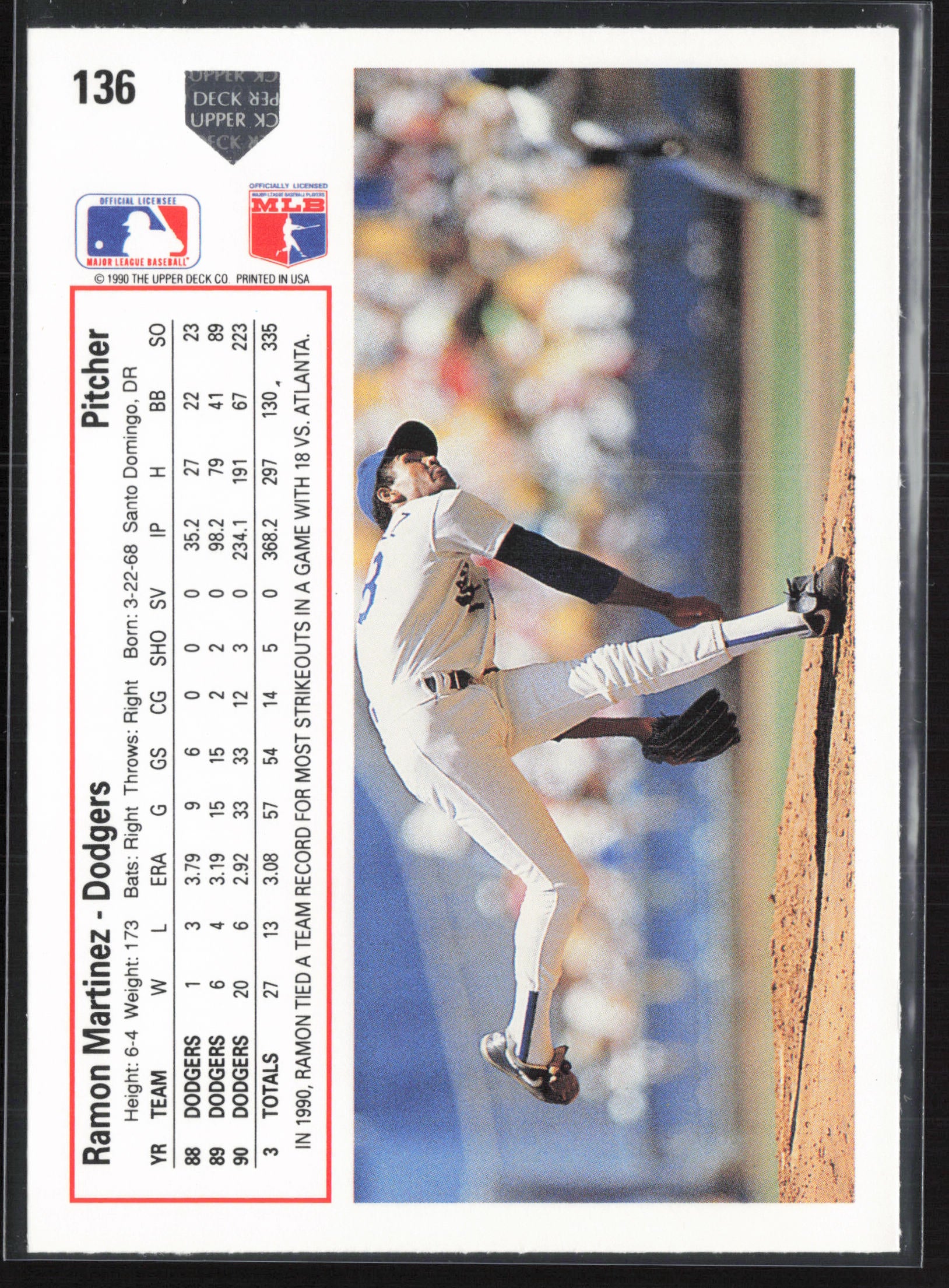 1991 Upper Deck #136 Ramon Martinez