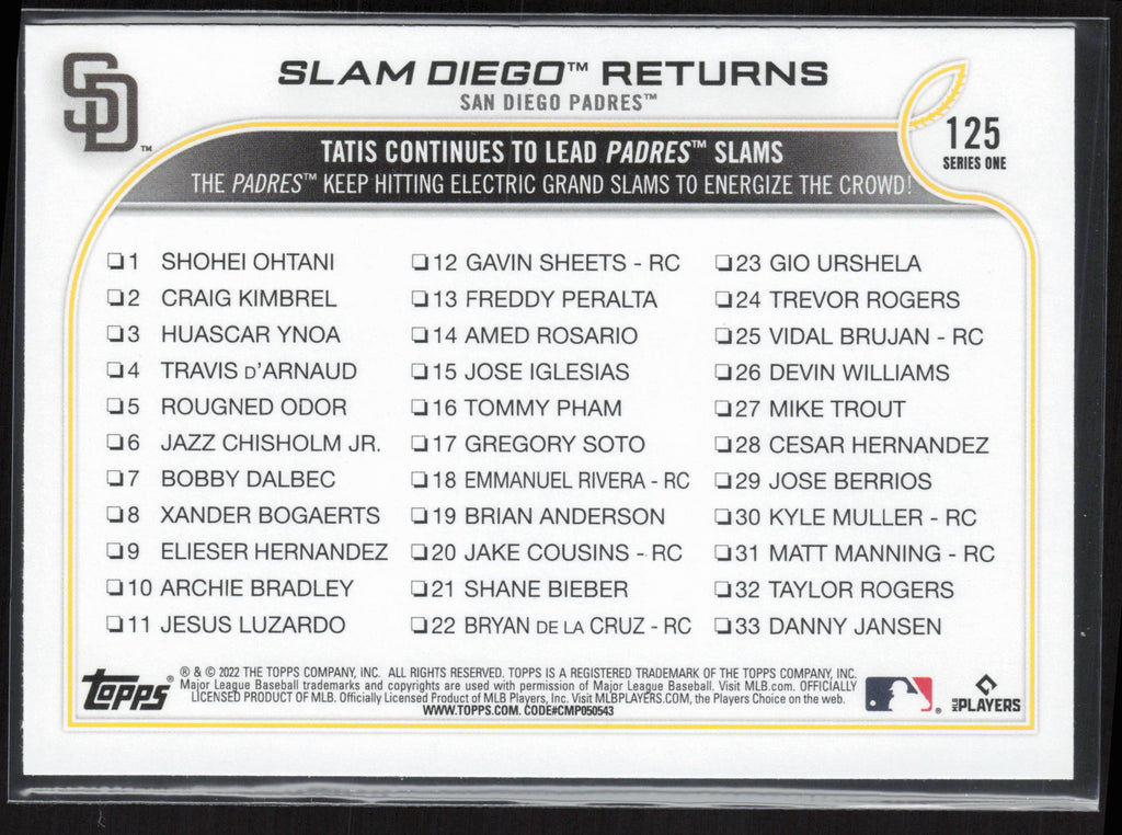 2022 Topps #125 Slam Diego Returns