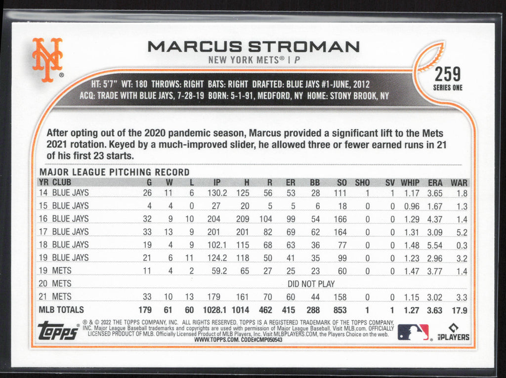2022 Topps #259 Marcus Stroman