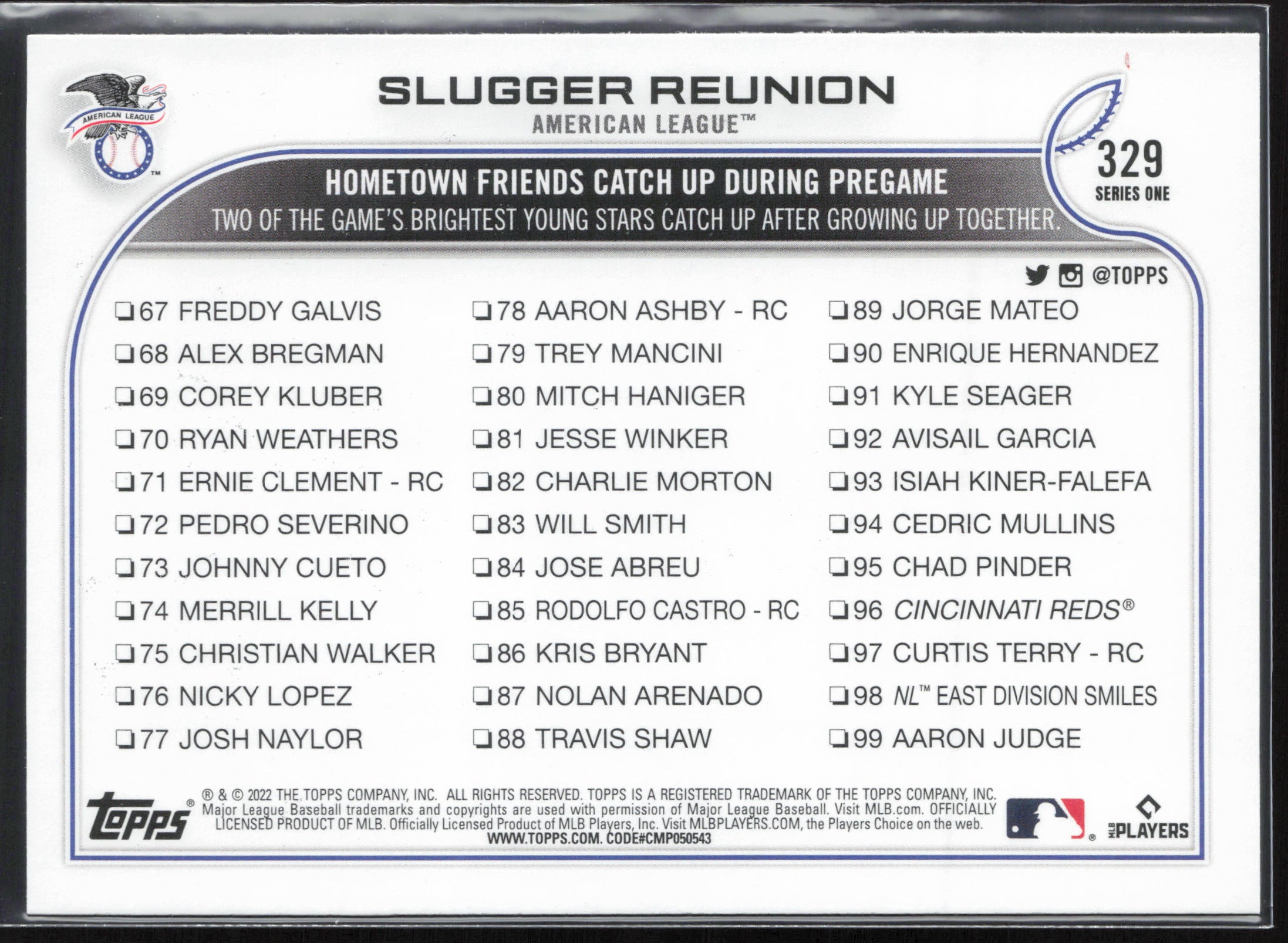 2022 Topps #329 Slugger Reunion