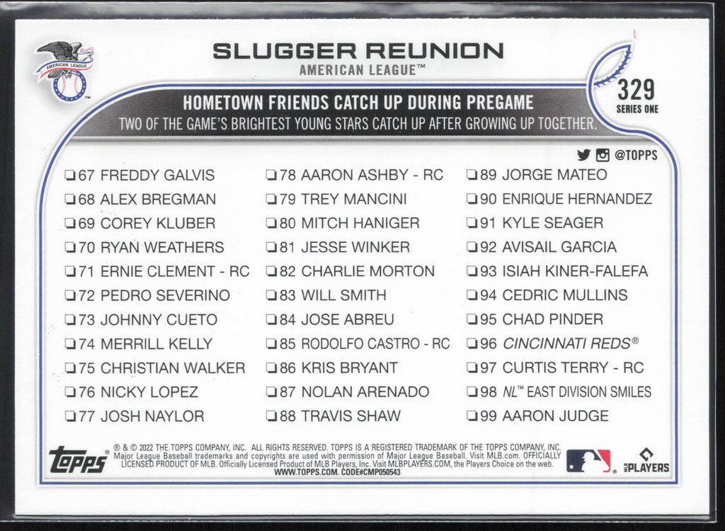 2022 Topps #329 Slugger Reunion