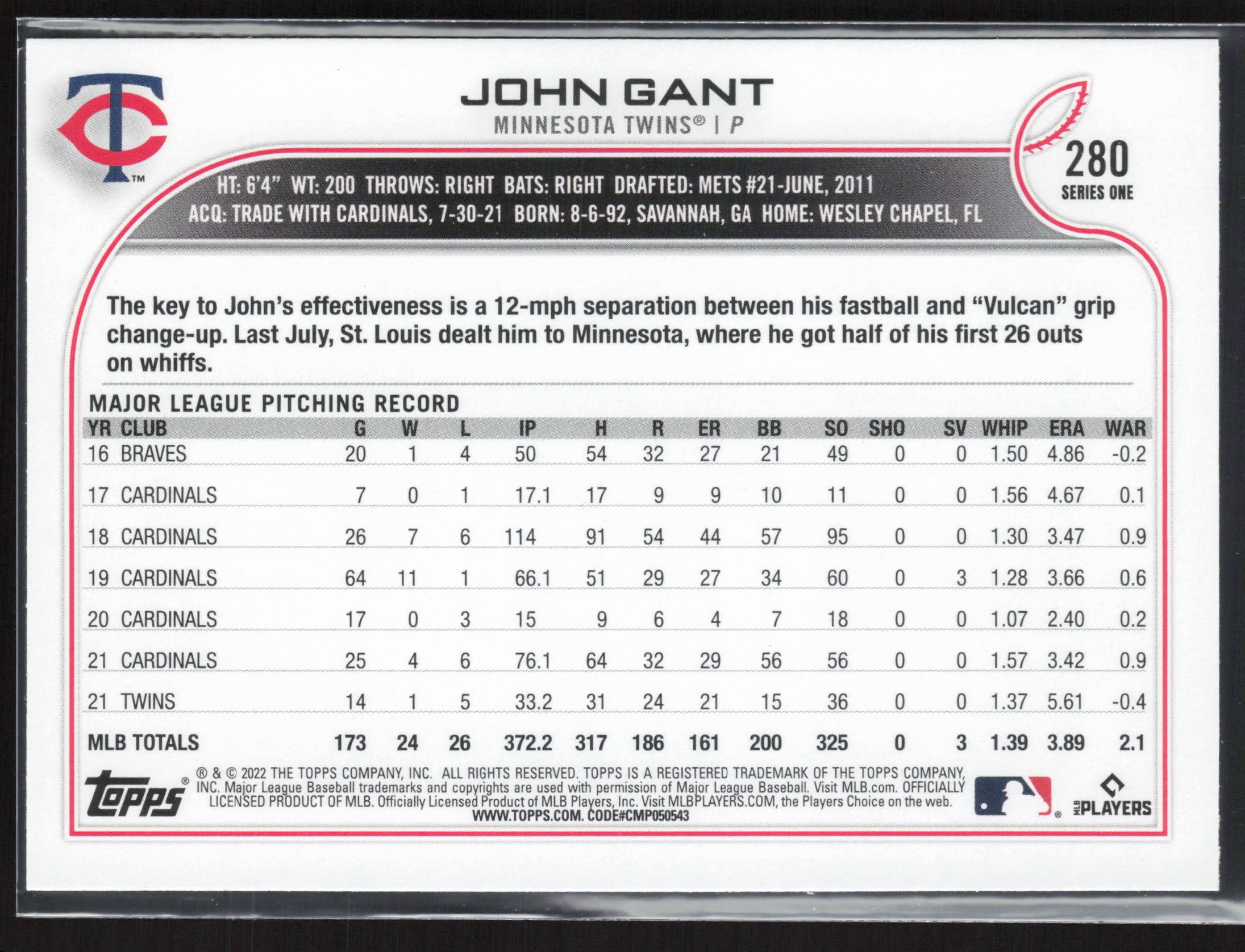 2022 Topps #280 John Gant