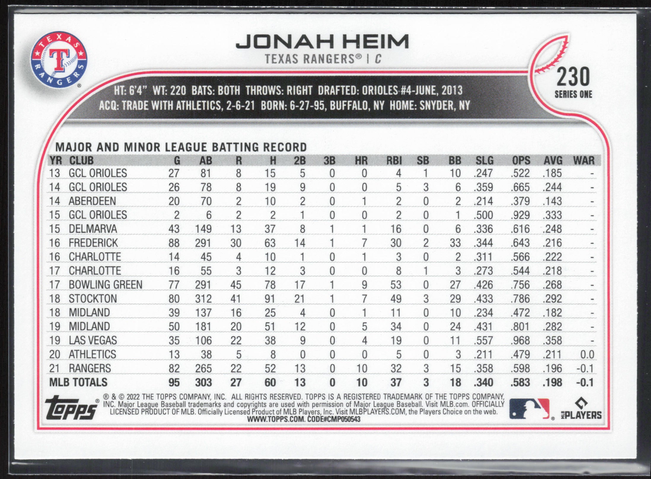 2022 Topps #230 Jonah Heim