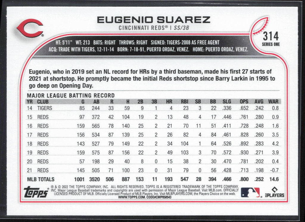 2022 Topps #314 Eugenio Suarez