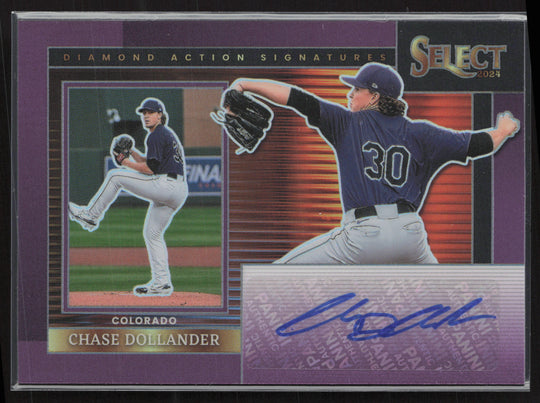 2024 Panini Select #DAS-CD Chase Dollander Diamond Action Purple Prizms #/35